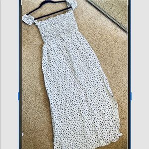 White Floral Maxi Dress w/ Side Sleeves